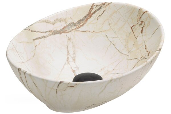 Mexen Elza lavabo da appoggio 40 x 33 cm, pietra beige - 21014095
