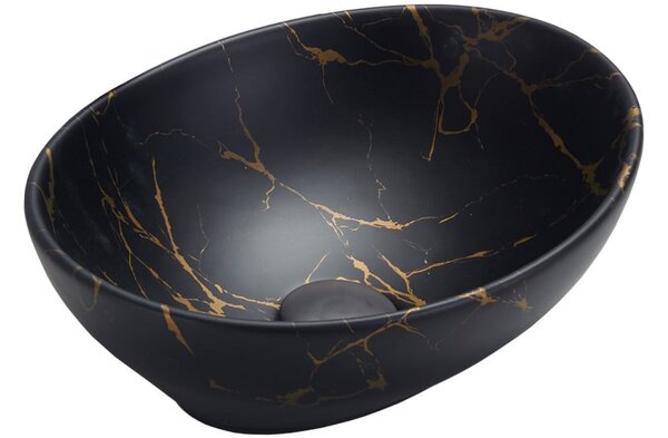 Mexen Elza lavabo da appoggio 40 x 33 cm, pietra nera - 21014098