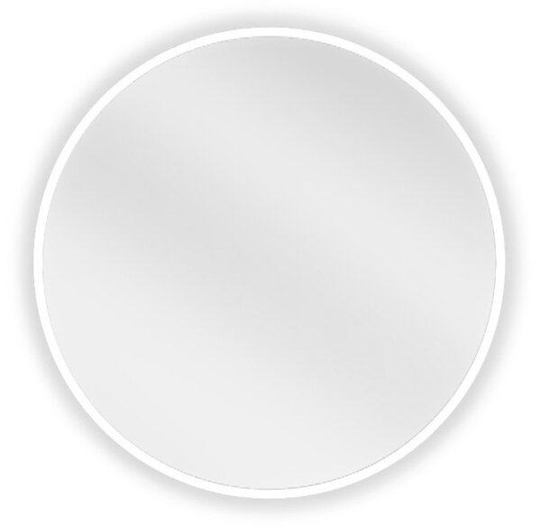 Mexen Loft specchio da bagno rotondo 30 cm, cornice bianca - 9850-030-030-000-20