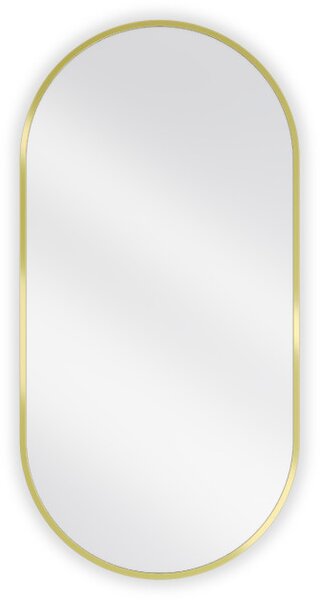 Mexen Loft specchio da bagno ovale 90 x 45 cm, cornice dorata - 9851-090-045-000-50