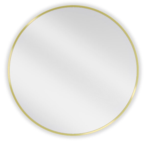 Mexen Loft specchio da bagno rotondo 70 cm, cornice dorata - 9850-070-070-000-50