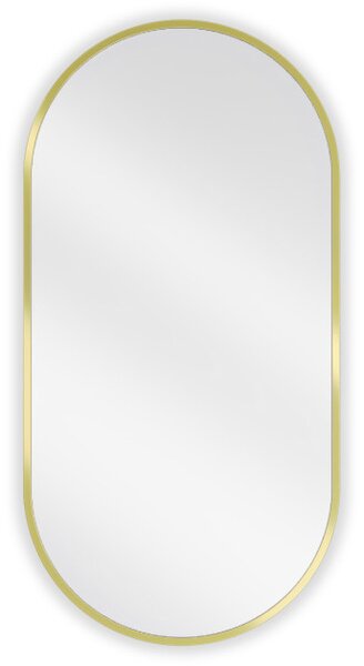 Mexen Loft specchio da bagno ovale 80 x 40 cm, cornice dorata - 9851-080-040-000-50