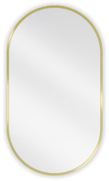 Mexen Loft specchio da bagno ovale 80 x 45 cm, cornice dorata - 9851-080-045-000-50