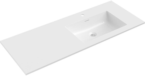 Mexen Otis lavabo incassato nel piano destro 121 x 46,5 cm, bianco lucido - 25181200P