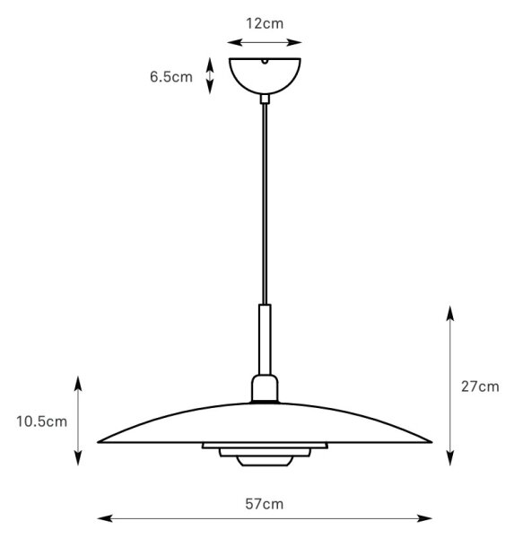 Markslöjd 108876 - Lampadario a sospensione su cavo PINY 1xE27/60W/230V diam. 57 cm bianco