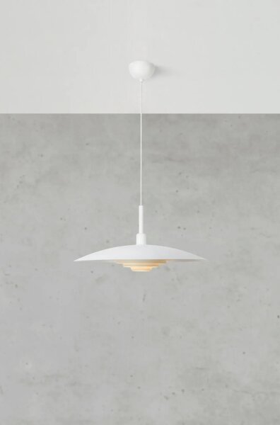 Markslöjd 108876 - Lampadario a sospensione su cavo PINY 1xE27/60W/230V diam. 57 cm bianco