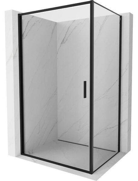 Mexen Exo cabina doccia battente 100 x 90 cm, trasparente, nera - 817-100-090-70-00