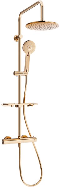 Mexen KT40 set doccia a parete con soffione e miscelatore termostatico, oro rosa - 771504093-60