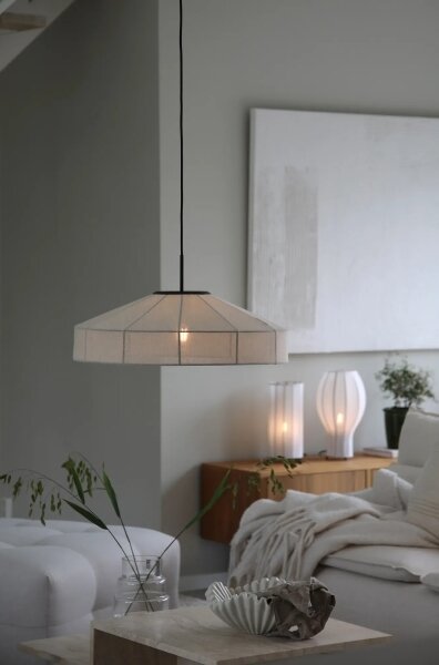 Markslöjd 108955 - Lampada a sospensione su cavo ALIA 1xE27/60W/230V lino/nero