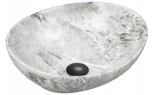 Mexen Elza lavabo da appoggio 40 x 33 cm, pietra grigia - 21014093