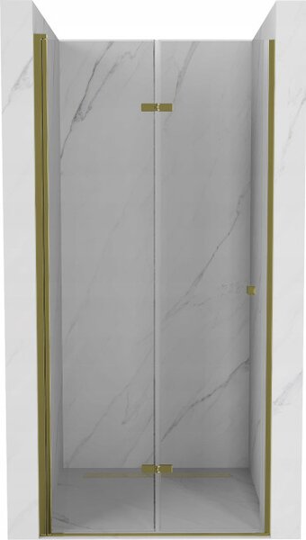 Mexen Lima porta doccia pieghevole 80 cm, trasparente, dorato - 856-080-000-50-00