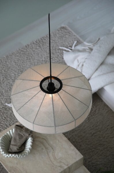 Markslöjd 108955 - Lampada a sospensione su cavo ALIA 1xE27/60W/230V lino/nero
