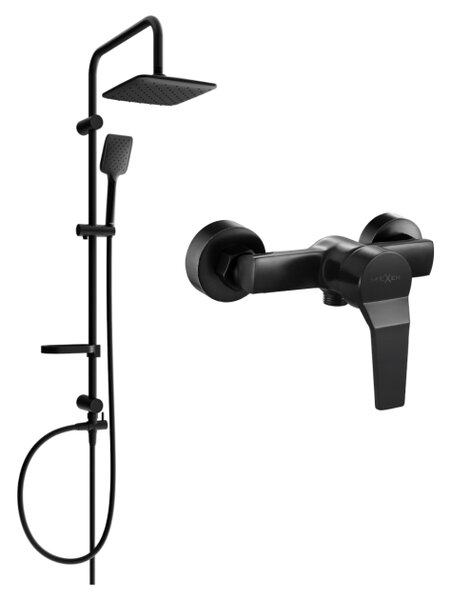 Mexen Sven set doccia esterno con soffione e miscelatore doccia Caro, nero - 746640262-70