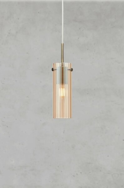 Markslöjd 109015 - Lampada a sospensione con cavo TIBIA 1xE14/40W/230V beige fumé/ottone