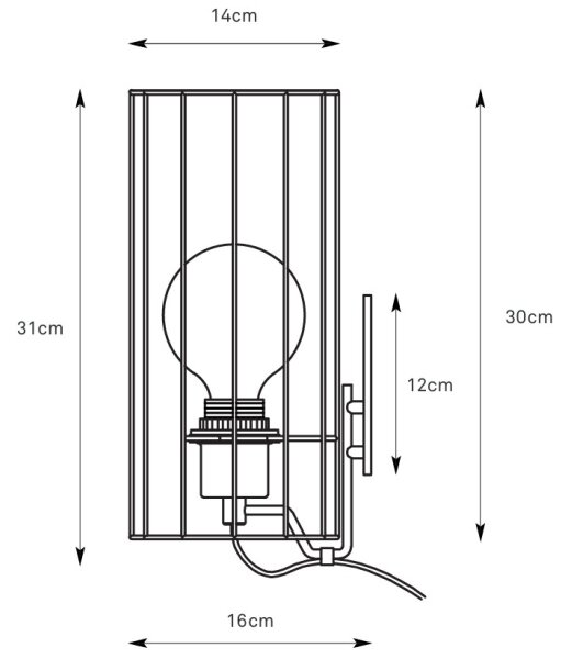 Markslöjd 108960 - Lampada da parete HIKARI 1xE27/60W/230V bianco/nero
