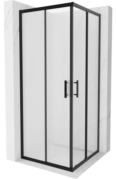 Mexen Rio cabina doccia quadrata 80 x 80 cm, brina, nero - 860-080-080-70-30