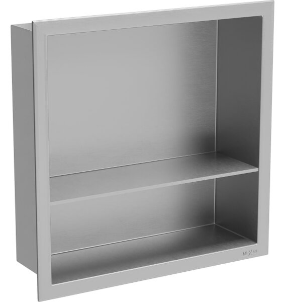 Mexen X-Wall-R mensola ad incasso con flangia e ripiano 30 x 30 cm, inox - 1910303010S