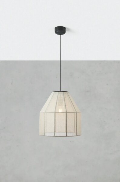 Markslöjd 108956 - Lampada a sospensione con cavo AIKO 1xE27/60W/230V lino/nero