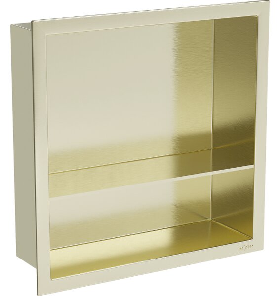 Mexen X-Wall-R mensola incassata con cornice e ripiano 30 x 30 cm, oro spazzolato - 1950303010S