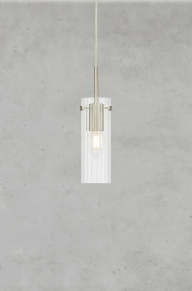 Markslöjd 109013 - Lampadario sospeso a cavo TIBIA 1xE14/40W/230V trasparente/ottone