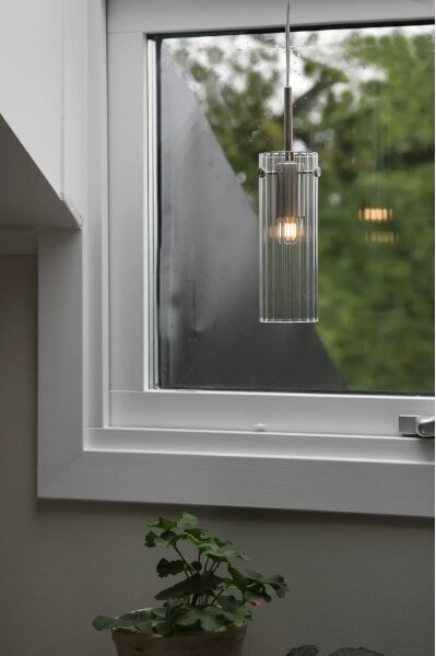 Markslöjd 109013 - Lampadario sospeso a cavo TIBIA 1xE14/40W/230V trasparente/ottone
