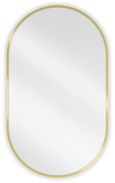 Mexen Loft specchio da bagno ovale 85 x 50 cm, cornice dorata - 9851-085-050-000-50