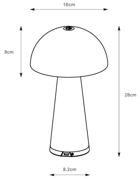 Markslöjd 108950 - Lampada ricaricabile dimmerabile a LED FUNGI LED/1,5W/2000 mAh IP44 grigia