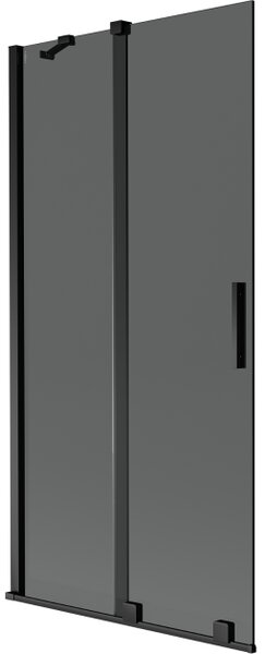 Mexen Velar paravento per vasca da bagno a 2 ante scorrevoli 95 x 150 cm, grafite, nero - 896-095-000-41-70