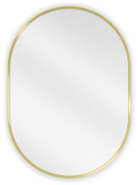 Mexen Loft specchio da bagno ovale 70 x 50 cm, cornice dorata - 9851-070-050-000-50