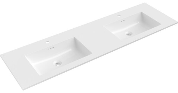 Mexen Otis lavabo da incasso doppio 161 x 46,5 cm, bianco lucido - 25181600D