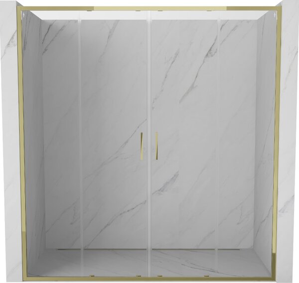Mexen Exo porta doccia doppia scorrevole 170 cm, trasparente, dorata - 8152-170-000-50-00