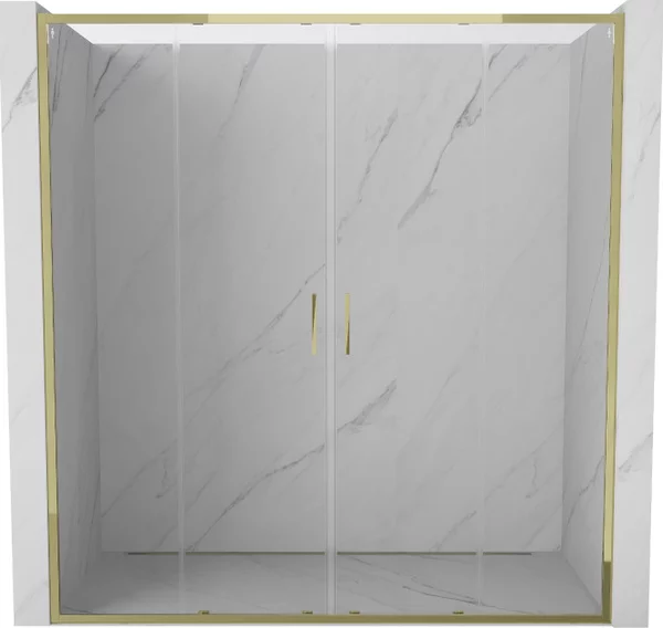Mexen Exo porta doccia doppia scorrevole 170 cm, trasparente, dorata - 8152-170-000-50-00