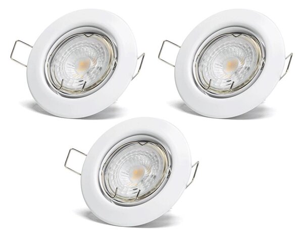 Aigostar - Set da 3 faretti da incasso LED, 1x GU10/4,5 W/230 V, 4000 K, bianco