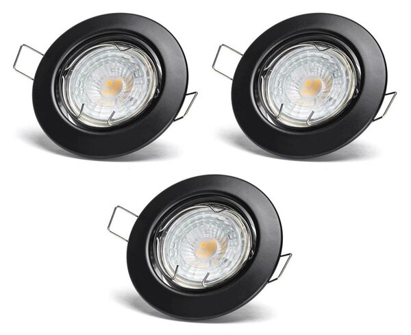 Aigostar - Set di 3 faretti da incasso LED 1x GU10/4,5W/230V 4000K nero