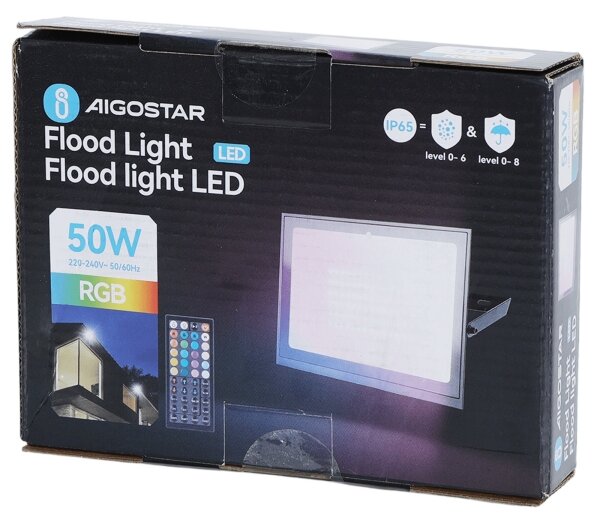 Aigostar - Proiettore LED RGB dimmerabile LED/50W/230V IP65 + telecomando