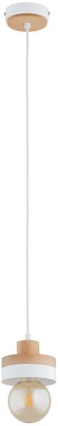 Lampada a sospensione su cavo LARSO 1xE27/15W/230V bianco/beige