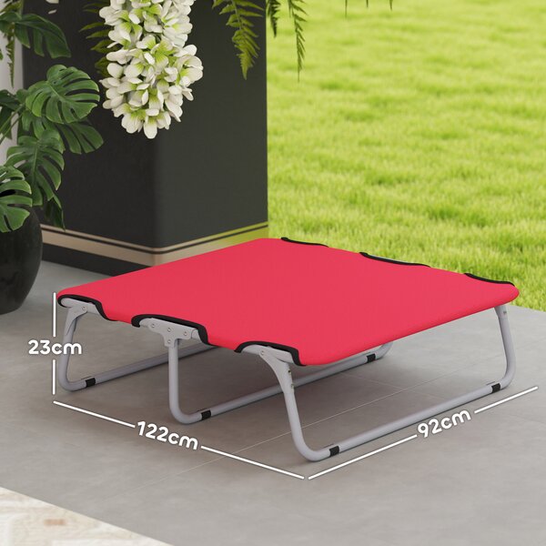 PawHut Brandina per Cani Piccoli Pieghevole per Interno ed Esterno, Metallo e Tessuto Oxford, 71x58x20 cm, Rosso