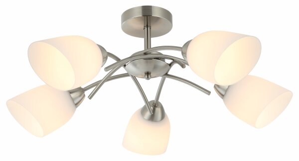 Lampadario a plafone DONNA 5xE27/60W/230V nichel