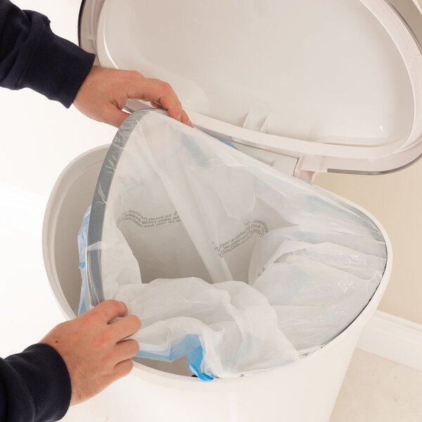Cestino per la spazzatura in plastica bianco con pedale 50 l – Addis