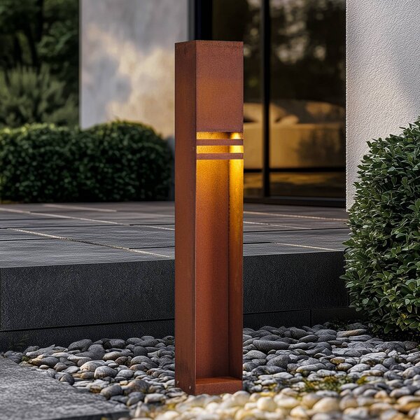 Lampioncino da giardino Oxido Lucande, Marrone / Ruggine, Metallo, Moderno, Lampada LED da esterni