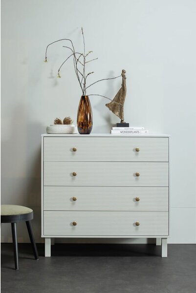 Cassettiera bassa grigio chiaro in legno di pino 94x91 cm Madu - WOOOD