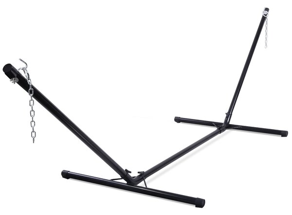 Costway Supporto per amaca regolabile con 2 catene da esterno, Struttura per amaca in metallo 320x100x110cm Nero