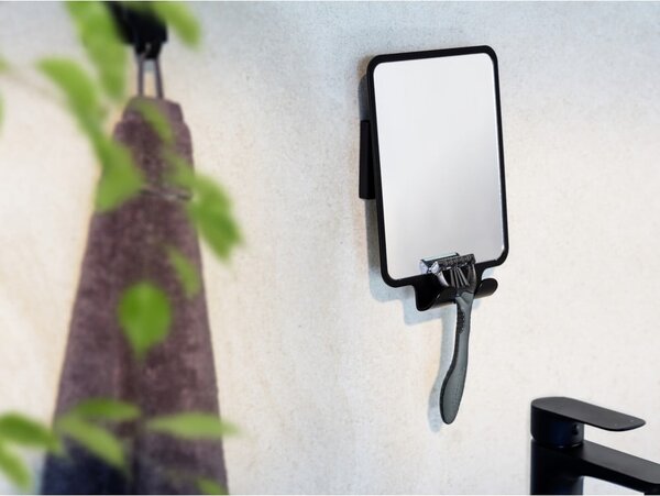 Specchio cosmetico con appendino 14x19,5 cm Quadro Black - Wenko