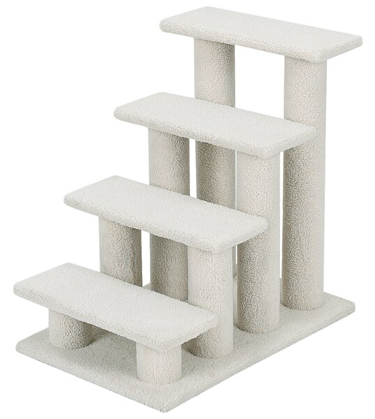 Costway Albero di gatto per graffiare in truciolare, Albero rampicante per gatti 60cm Bianco