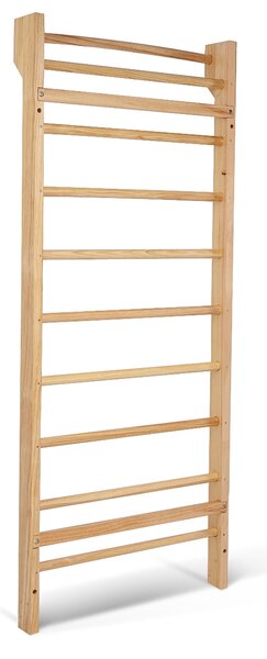 Costway Spalliera svedese in legno fino a 100kg di carico Palestra scala svedese singola per bambini e adulti 195x80x14cm