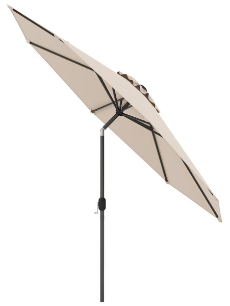 Costway Ombrellone da giardino in metallo Parasole da esterno e spaggia Ø300cm Beige
