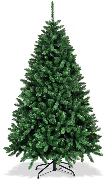 Costway 183cm Albero di Natale Artificiale in PVC con 1355 rami e supporto metallo, Albero natalizio con effetto realistico