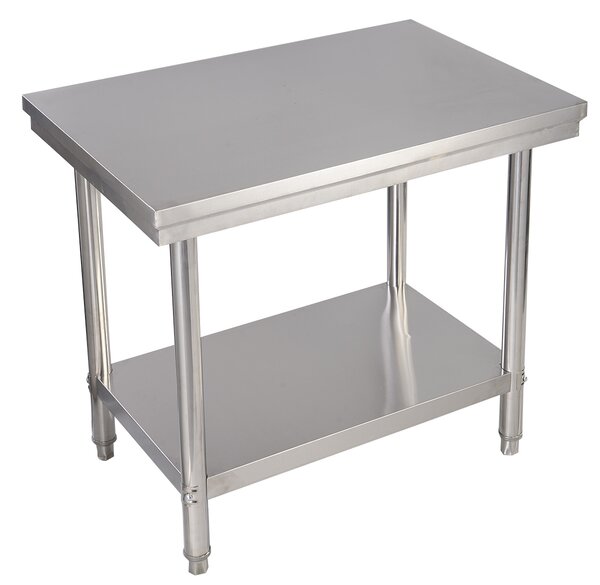 Costway Tavolo da lavoro multifunzione in acciaio per supermercato, ristorante e negozio, 91,5x61x90cm, Argento