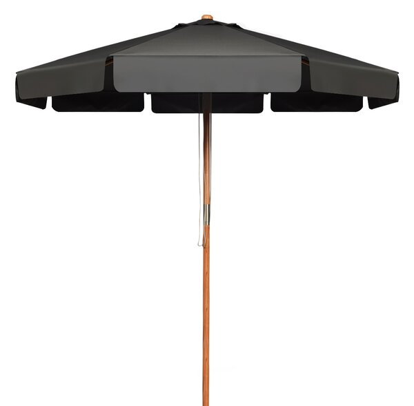 Costway Ombrellone da esterno 3 m, Ombrellone tessuto poliestere impermeabile protezione UV, Grigio
