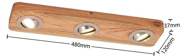 Lindby - Mikari 3 LED Plafoniera Wood Lindby